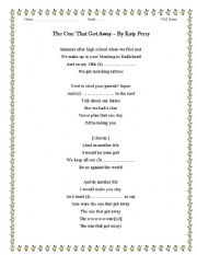 English Worksheet: the one that got away