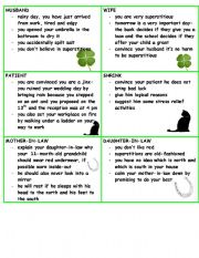English Worksheet: Superstitions - role-play