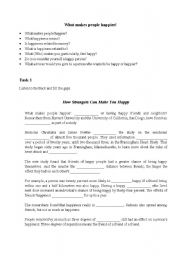 English Worksheet: What makes people happier