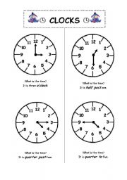 English Worksheet: clocks