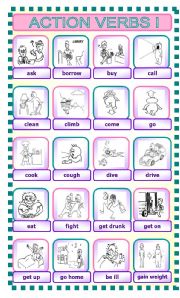 English Worksheet: ACTION VERBS I