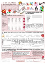 English Worksheet: BE MY VALENTINE