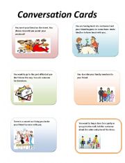 English Worksheet: conversations cards