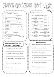 English Worksheet: Have got/Has got