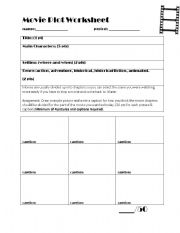 English Worksheets Movie Plot Worksheet