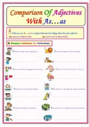 English Worksheet: Comparison Of Adjectives..As...as