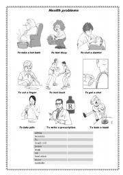 English Worksheet: Medical problems