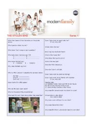 English Worksheet: Modern Family Series 1 Episode 2