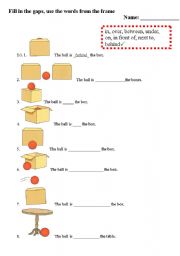 English Worksheet: Prepositions