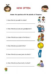 English Worksheet: HOW OFTEN