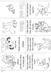English Worksheet: Super Easy Reading. Mini book about Simba.