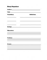 English Worksheet: Story Organizer