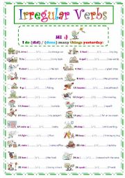 English Worksheet: Irregular verbs...Part 2