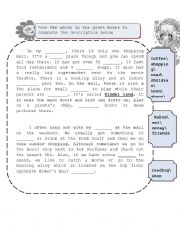 English Worksheet: an article about a mall