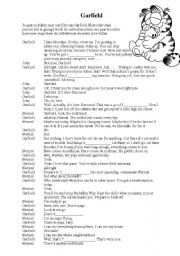 English Worksheet: Listening exercise  movie Garfield