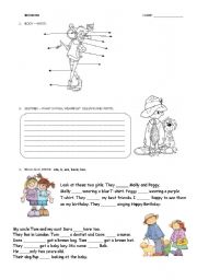 English Worksheet: body, clothes