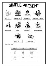 English Worksheet: SIMPLE PRESENT