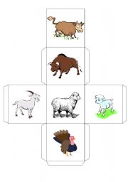 English Worksheet: ANIMALS -- DICE -- 5