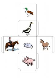 English Worksheet: ANIMALS -- DICE -- 6