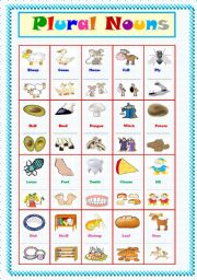 English Worksheet: Plural Nouns ....