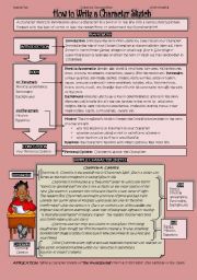 English Worksheet: character sketch