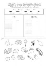 English Worksheet: whats your favourite food?