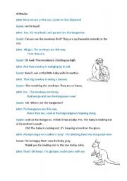 English Worksheet: At the Zoo (dialogue)