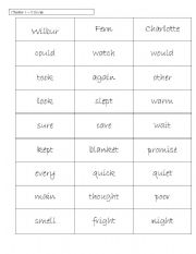 English Worksheet: Charlottes web Vocab