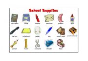 English Worksheet: School supplies