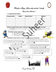 English Worksheet: SNOW WHITE AND THE 7 dwarfs 