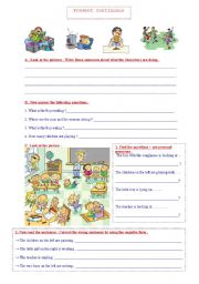 English Worksheet: PRESENT CONTINUOUS 