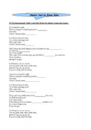 English Worksheet: Song Marry me by Bruo Mars plus role play - speed dating