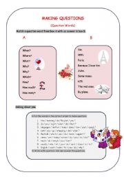 English Worksheet: Making Questions (Question words)