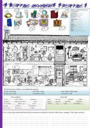 English Worksheet: home sweet home