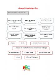 English worksheet: General Knowledge Quiz