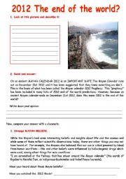 English Worksheet: 2012 The end of the world?