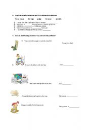 English worksheet: adjectives