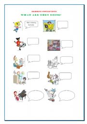 English Worksheet: Present Continuous:actions