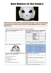 English Worksheet: NEW ROBOTS OF THE FUTURE