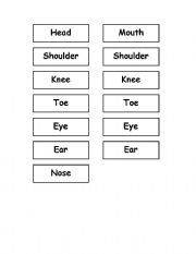 English worksheet: Body part and Song
