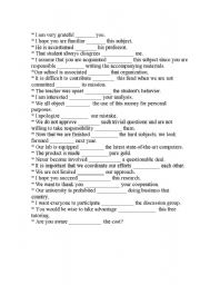 English Worksheet: verb + preposition