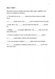 English Worksheet: was, were