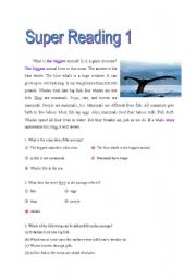 English Worksheet: Super Reading 