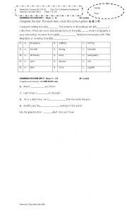 English worksheet: Grammar