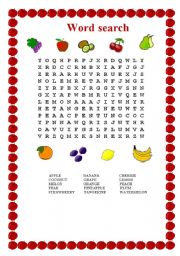 English Worksheet: Fruit