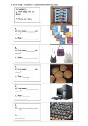 English Worksheet: How Many?