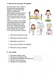 English Worksheet: Daily Routine