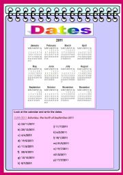 English Worksheet: dates