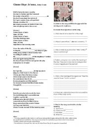 English Worksheet: Gimme Hope Joanna