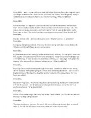 English Worksheet: Dead Abby: Giving Advice Practice